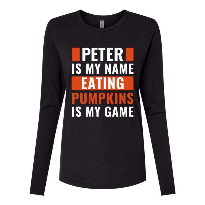 Halloween Peter Is My Name Eating Pumpkins Is My Game Costum Womens Cotton Relaxed Long Sleeve T-Shirt