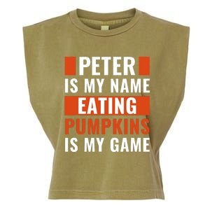 Halloween Peter Is My Name Eating Pumpkins Is My Game Costum Garment-Dyed Women's Muscle Tee