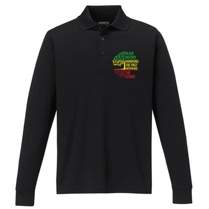 Honoring Past Inspiring Future Black History Month Performance Long Sleeve Polo