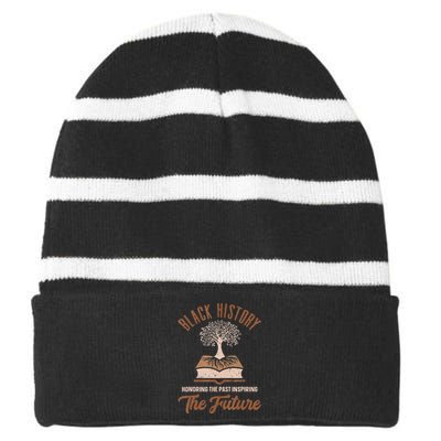 Honoring Past Inspiring Future  Black History Month Striped Beanie with Solid Band