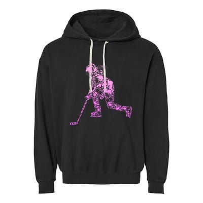 Hockey Player Ice Hockey Garment-Dyed Fleece Hoodie