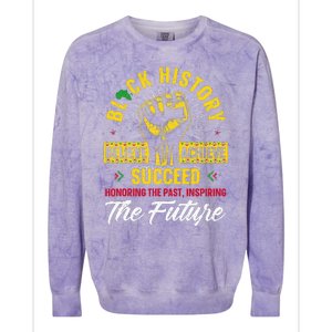 Honoring Past Inspiring Future Black History Month Colorblast Crewneck Sweatshirt