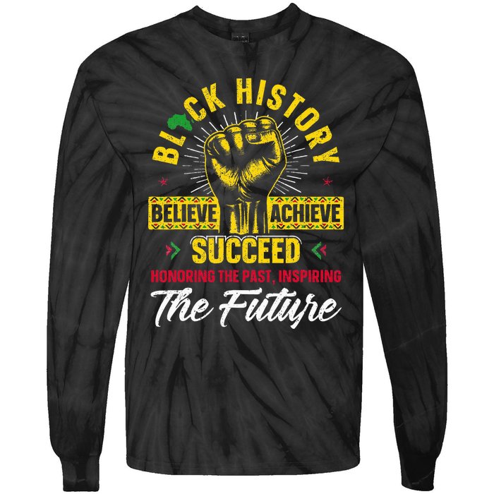 Honoring Past Inspiring Future Black History Month Tie-Dye Long Sleeve Shirt