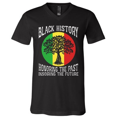 Honoring Past Inspiring Future African BHM V-Neck T-Shirt