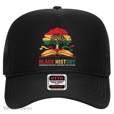 Honoring Past Inspiring Future Black History Month .Png High Crown Mesh Back Trucker Hat