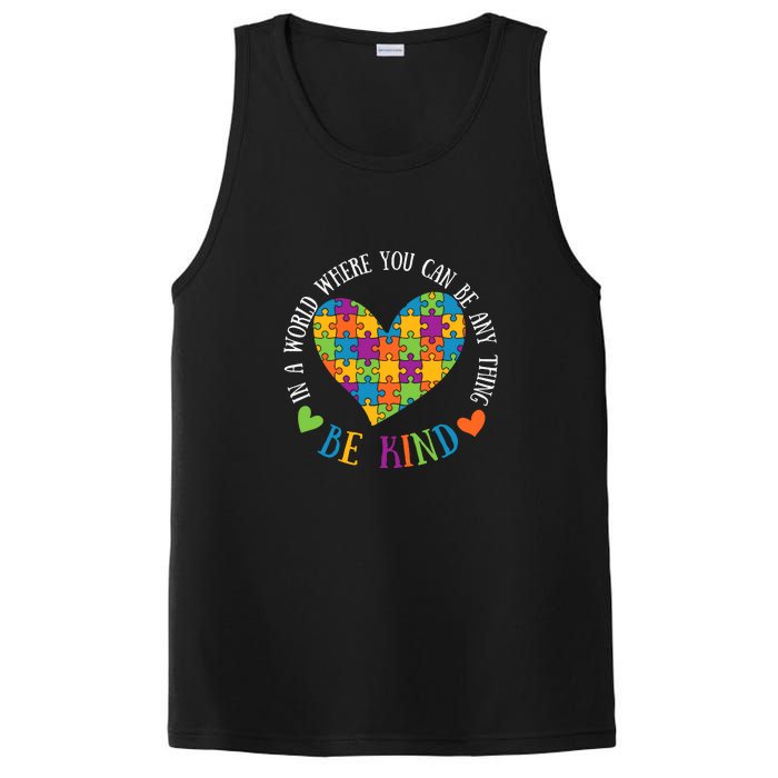 Heart Puzzle In A World Where You An Be Anything Be Kind Autism Awareness PosiCharge Competitor Tank