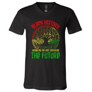 Honoring Past Inspiring Future  Black History Month V-Neck T-Shirt