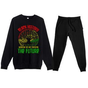 Honoring Past Inspiring Future  Black History Month Premium Crewneck Sweatsuit Set