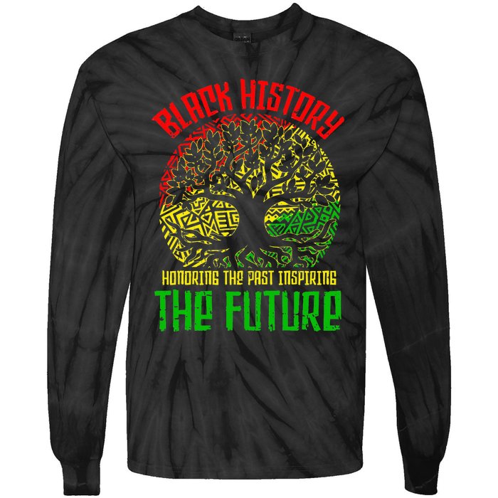 Honoring Past Inspiring Future  Black History Month Tie-Dye Long Sleeve Shirt