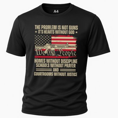 He Problem Is Not Gun Its Hearts Without God Political Usa Cooling Performance Crew T-Shirt