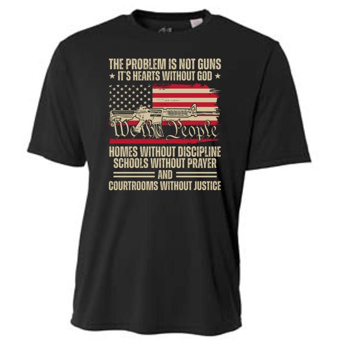 He Problem Is Not Gun Its Hearts Without God Political Usa Cooling Performance Crew T-Shirt