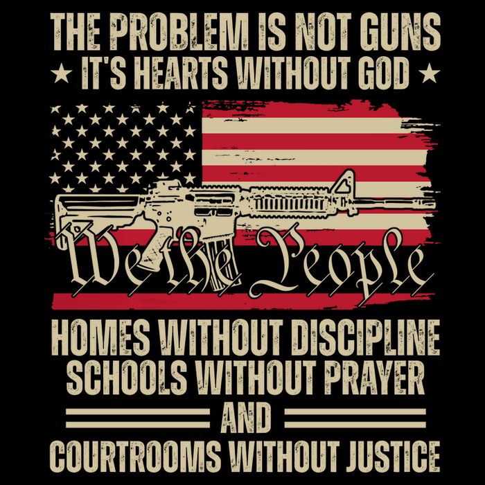 He Problem Is Not Gun Its Hearts Without God Political Usa T-Shirt