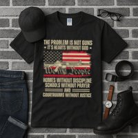 He Problem Is Not Gun Its Hearts Without God Political Usa Tall T-Shirt
