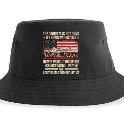 He Problem Is Not Gun Its Hearts Without God Political Usa Sustainable Bucket Hat
