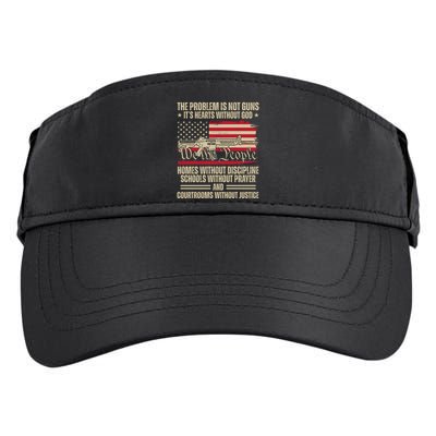 He Problem Is Not Gun Its Hearts Without God Political Usa Adult Drive Performance Visor