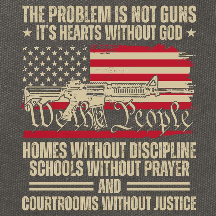 He Problem Is Not Gun Its Hearts Without God Political Usa Cotton Canvas Backpack