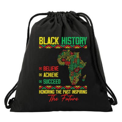 Honoring Past Inspiring Future Black History Month Drawstring Bag