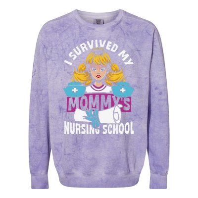 Healthcare Professional I Survived My MommyS Nursing School Colorblast Crewneck Sweatshirt