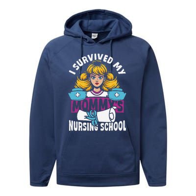 Healthcare Professional I Survived My MommyS Nursing School Performance Fleece Hoodie