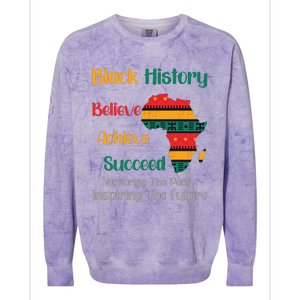 Honoring Past Inspiring Future Black History Month Colorblast Crewneck Sweatshirt