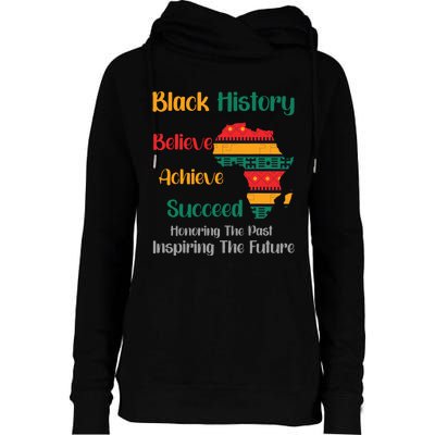 Honoring Past Inspiring Future Black History Month Womens Funnel Neck Pullover Hood