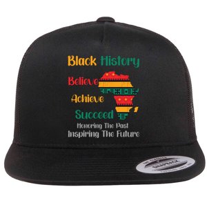 Honoring Past Inspiring Future Black History Month Flat Bill Trucker Hat