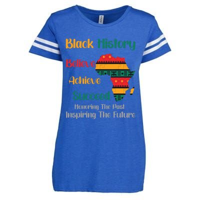 Honoring Past Inspiring Future Black History Month Enza Ladies Jersey Football T-Shirt