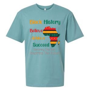 Honoring Past Inspiring Future Black History Month Sueded Cloud Jersey T-Shirt