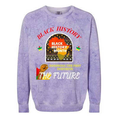 Honoring Past Inspiring Future For Men Women Black History Colorblast Crewneck Sweatshirt