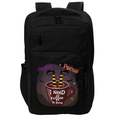 Hocus Pocus I Need Coffee To Focus Funny Halloween Costume Impact Tech Backpack