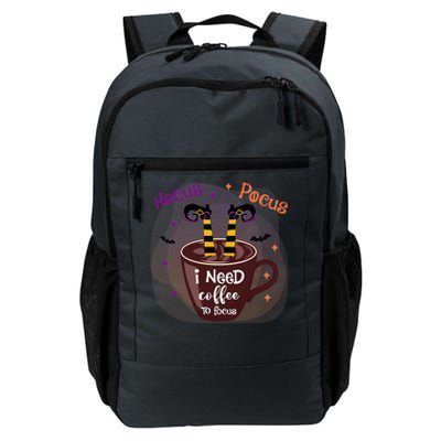 Hocus Pocus I Need Coffee To Focus Funny Halloween Costume Daily Commute Backpack