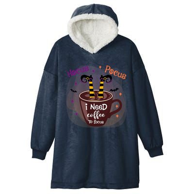 Hocus Pocus I Need Coffee To Focus Funny Halloween Costume Hooded Wearable Blanket