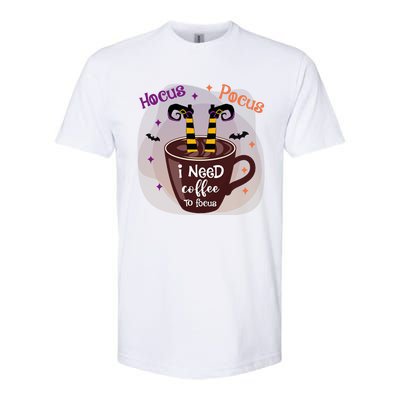 Hocus Pocus I Need Coffee To Focus Funny Halloween Costume Softstyle CVC T-Shirt