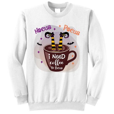 Hocus Pocus I Need Coffee To Focus Funny Halloween Costume Sweatshirt