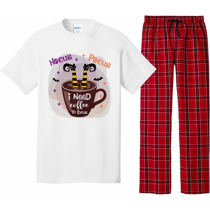 Hocus Pocus I Need Coffee To Focus Funny Halloween Costume Pajama Set