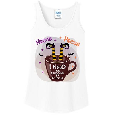 Hocus Pocus I Need Coffee To Focus Funny Halloween Costume Ladies Essential Tank