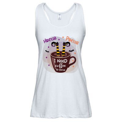 Hocus Pocus I Need Coffee To Focus Funny Halloween Costume Ladies Essential Flowy Tank