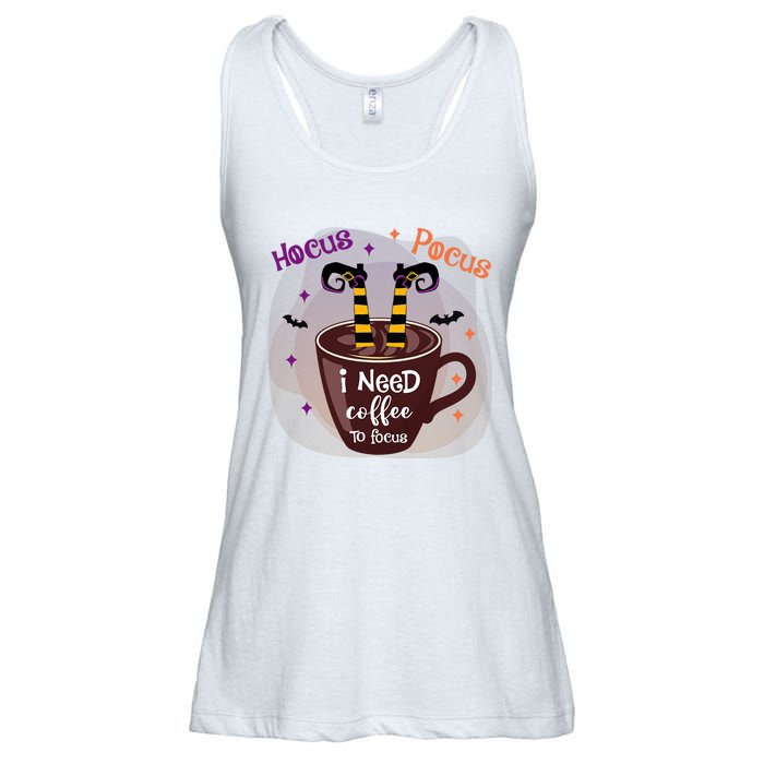 Hocus Pocus I Need Coffee To Focus Funny Halloween Costume Ladies Essential Flowy Tank