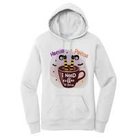 Hocus Pocus I Need Coffee To Focus Funny Halloween Costume Women's Pullover Hoodie