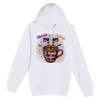 Hocus Pocus I Need Coffee To Focus Funny Halloween Costume Premium Pullover Hoodie