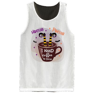 Hocus Pocus I Need Coffee To Focus Funny Halloween Costume Mesh Reversible Basketball Jersey Tank