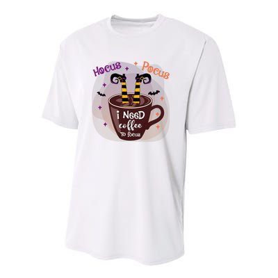 Hocus Pocus I Need Coffee To Focus Funny Halloween Costume Youth Performance Sprint T-Shirt