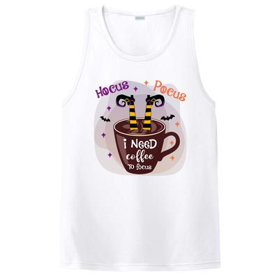 Hocus Pocus I Need Coffee To Focus Funny Halloween Costume PosiCharge Competitor Tank