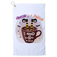 Hocus Pocus I Need Coffee To Focus Funny Halloween Costume Platinum Collection Golf Towel