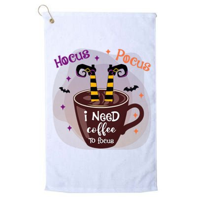 Hocus Pocus I Need Coffee To Focus Funny Halloween Costume Platinum Collection Golf Towel