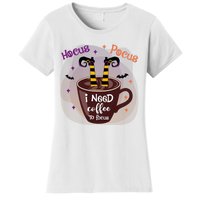 Hocus Pocus I Need Coffee To Focus Funny Halloween Costume Women's T-Shirt