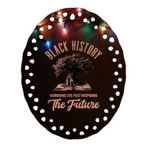 Honoring Past Inspiring Future Black History Month Ceramic Oval Ornament