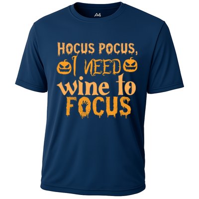 Hocus Pocus I Need Wine To Focus Halloween Quote Cooling Performance Crew T-Shirt