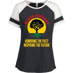 Honoring Past Inspiring Future Black History Month Gift Enza Ladies Jersey Colorblock Tee