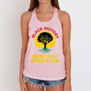 Honoring Past Inspiring Future Black History Month Gift Women's Knotted Racerback Tank